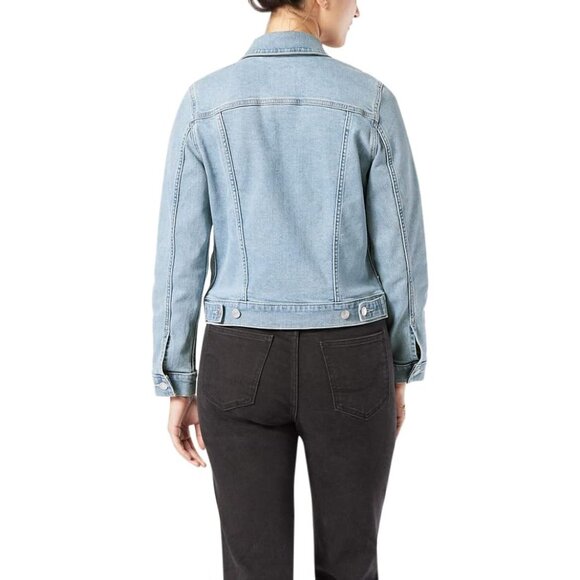 Women's Cotton Blend Trucker Jacket Plus Size Vintage Style Casual Wear - Picture 2 of 4